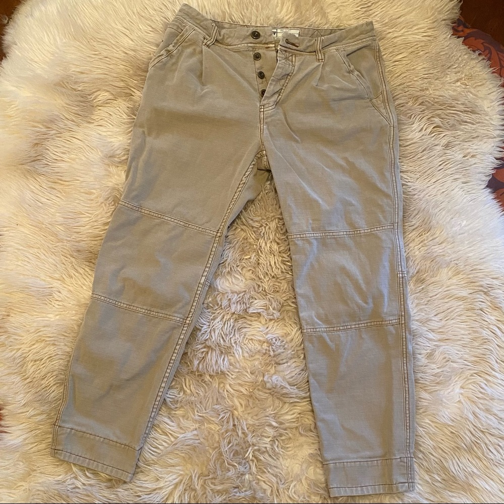Free People Boyfriend Utility Crop Pants, Sz 27
